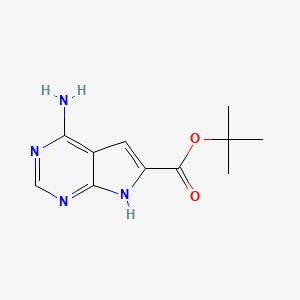 molecular formula C11H14N4O2 B2805652 tert-Butyl 4-imino-1h,4h,7h-pyrrolo[2,3-d]pyrimidine-6-carboxylate CAS No. 2172184-17-5