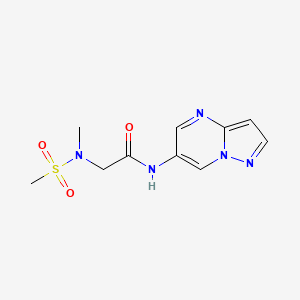 molecular formula C10H13N5O3S B2805653 2-(N-methylmethylsulfonamido)-N-(pyrazolo[1,5-a]pyrimidin-6-yl)acetamide CAS No. 2034584-08-0