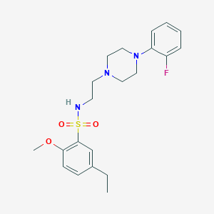 molecular formula C21H28FN3O3S B2805654 5-ethyl-N-(2-(4-(2-fluorophenyl)piperazin-1-yl)ethyl)-2-methoxybenzenesulfonamide CAS No. 1049392-78-0