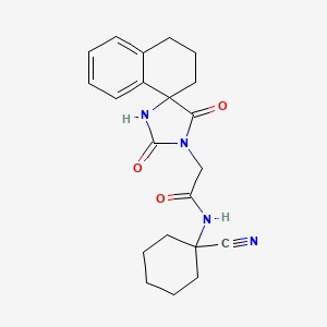 molecular formula C21H24N4O3 B2805658 N-(1-cyanocyclohexyl)-2-(2',5'-dioxospiro[2,3-dihydro-1H-naphthalene-4,4'-imidazolidine]-1'-yl)acetamide CAS No. 876669-94-2