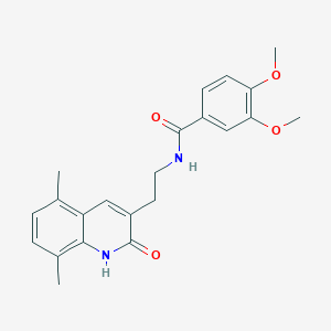 N-(2-(5,8-dimethyl-2-oxo-1,2-dihydroquinolin-3-yl)ethyl)-3,4-dimethoxybenzamide