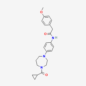 N-(4-(4-(cyclopropanecarbonyl)-1,4-diazepan-1-yl)phenyl)-2-(4-methoxyphenyl)acetamide
