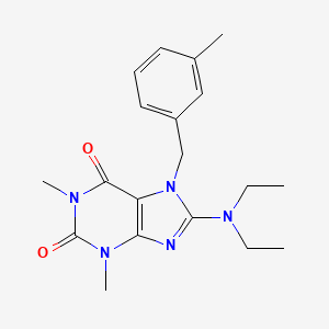 molecular formula C19H25N5O2 B2805672 8-(diethylamino)-1,3-dimethyl-7-(3-methylbenzyl)-1H-purine-2,6(3H,7H)-dione CAS No. 361174-80-3