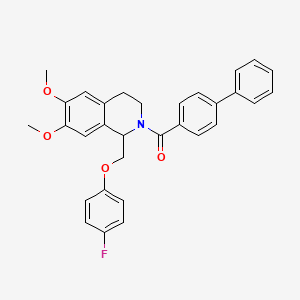 [1-[(4-fluorophenoxy)methyl]-6,7-dimethoxy-3,4-dihydro-1H-isoquinolin-2-yl]-(4-phenylphenyl)methanone