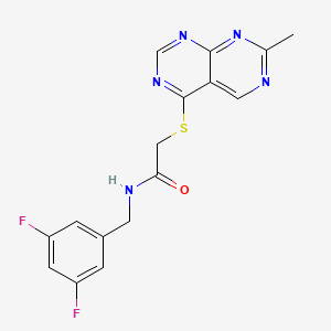 molecular formula C16H13F2N5OS B2805678 N-(3,5-difluorobenzyl)-2-((7-methylpyrimido[4,5-d]pyrimidin-4-yl)thio)acetamide CAS No. 1286713-09-4
