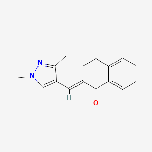 molecular formula C16H16N2O B2805679 (2E)-2-[(1,3-dimethylpyrazol-4-yl)methylidene]-3,4-dihydronaphthalen-1-one CAS No. 512815-07-5