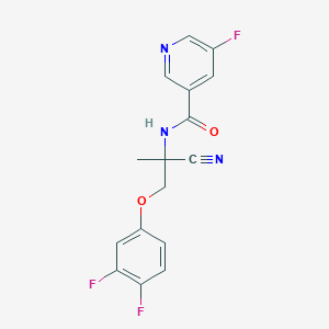 molecular formula C16H12F3N3O2 B2805682 N-[1-cyano-2-(3,4-difluorophenoxy)-1-methylethyl]-5-fluoropyridine-3-carboxamide CAS No. 1798682-23-1