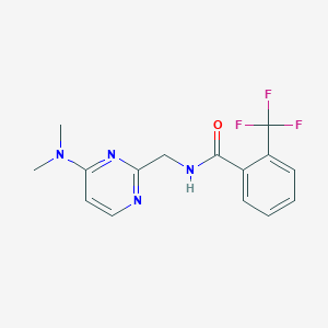 molecular formula C15H15F3N4O B2805702 N-((4-(dimethylamino)pyrimidin-2-yl)methyl)-2-(trifluoromethyl)benzamide CAS No. 1797812-16-8