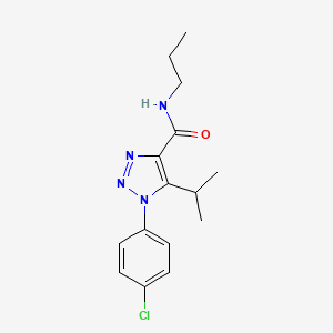 molecular formula C15H19ClN4O B2805704 1-(4-chlorophenyl)-5-isopropyl-N-propyl-1H-1,2,3-triazole-4-carboxamide CAS No. 940990-93-2