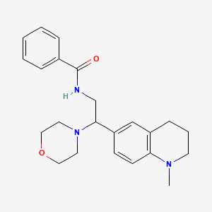 molecular formula C23H29N3O2 B2805705 N-(2-(1-methyl-1,2,3,4-tetrahydroquinolin-6-yl)-2-morpholinoethyl)benzamide CAS No. 922113-87-9