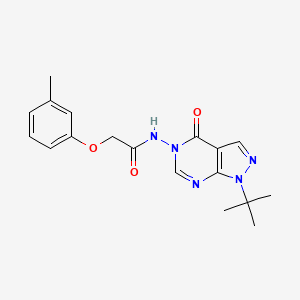 molecular formula C18H21N5O3 B2805726 N-(1-(tert-butyl)-4-oxo-1H-pyrazolo[3,4-d]pyrimidin-5(4H)-yl)-2-(m-tolyloxy)acetamide CAS No. 899995-70-1