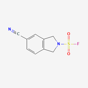molecular formula C9H7FN2O2S B2805729 5-Cyano-1,3-dihydroisoindole-2-sulfonyl fluoride CAS No. 2411272-38-1