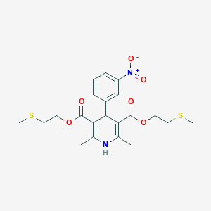 molecular formula C21H26N2O6S2 B280573 Bis[2-(methylsulfanyl)ethyl] 4-{3-nitrophenyl}-2,6-dimethyl-1,4-dihydro-3,5-pyridinedicarboxylate 