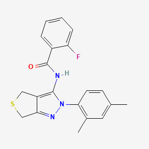 molecular formula C20H18FN3OS B2805740 N-[2-(2,4-dimethylphenyl)-2H,4H,6H-thieno[3,4-c]pyrazol-3-yl]-2-fluorobenzamide CAS No. 396720-41-5