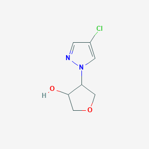 molecular formula C7H9ClN2O2 B2805741 4-(4-chloro-1H-pyrazol-1-yl)oxolan-3-ol CAS No. 1881147-69-8