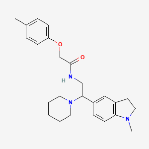 molecular formula C25H33N3O2 B2805745 N-(2-(1-methylindolin-5-yl)-2-(piperidin-1-yl)ethyl)-2-(p-tolyloxy)acetamide CAS No. 922031-56-9