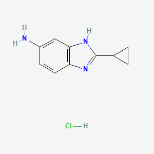 molecular formula C10H12ClN3 B2805758 2-cyclopropyl-1H-benzo[d]imidazol-6-amine hydrochloride CAS No. 1401319-29-6