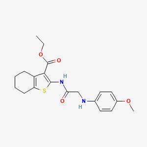 molecular formula C20H24N2O4S B2805759 Ethyl 2-(2-((4-methoxyphenyl)amino)acetamido)-4,5,6,7-tetrahydrobenzo[b]thiophene-3-carboxylate CAS No. 455919-41-2