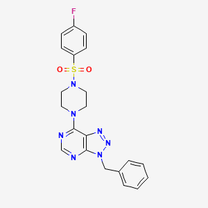 molecular formula C21H20FN7O2S B2805760 3-benzyl-7-(4-((4-fluorophenyl)sulfonyl)piperazin-1-yl)-3H-[1,2,3]triazolo[4,5-d]pyrimidine CAS No. 946316-14-9