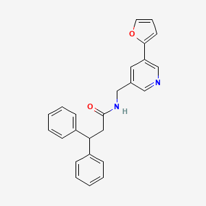 N-((5-(furan-2-yl)pyridin-3-yl)methyl)-3,3-diphenylpropanamide