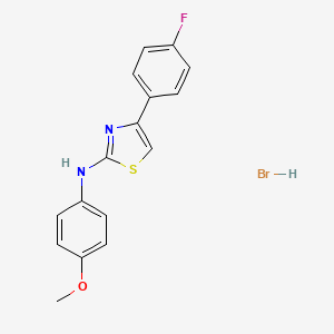 molecular formula C16H14BrFN2OS B2805764 (4-(4-Fluorophenyl)(2,5-thiazolyl))(4-methoxyphenyl)amine, hydrobromide CAS No. 1274903-77-3