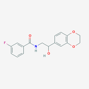 molecular formula C17H16FNO4 B2805767 N-(2-(2,3-二氢苯并[b][1,4]二氧杂环戊烷-6-基)-2-羟基乙基)-3-氟苯甲酰胺 CAS No. 1790710-95-0