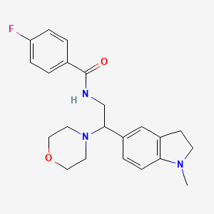 4-fluoro-N-(2-(1-methylindolin-5-yl)-2-morpholinoethyl)benzamide