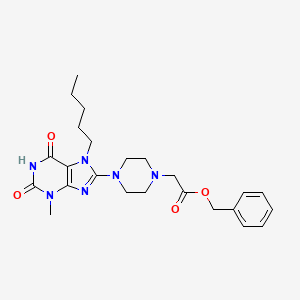 molecular formula C24H32N6O4 B2805776 benzyl 2-[4-(3-methyl-2,6-dioxo-7-pentyl-2,3,6,7-tetrahydro-1H-purin-8-yl)piperazin-1-yl]acetate CAS No. 898437-37-1
