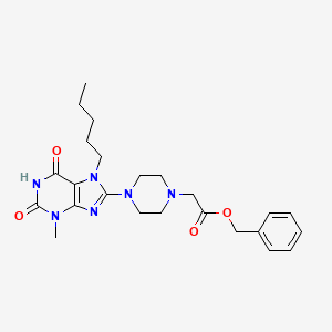 Benzyl 2-[4-(3-methyl-2,6-dioxo-7-pentylpurin-8-yl)piperazin-1-yl]acetate