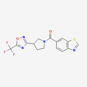 Benzo[d]thiazol-6-yl(3-(5-(trifluoromethyl)-1,2,4-oxadiazol-3-yl)pyrrolidin-1-yl)methanone