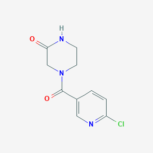 molecular formula C10H10ClN3O2 B2805805 4-(6-Chloropyridine-3-carbonyl)piperazin-2-one CAS No. 1016526-79-6