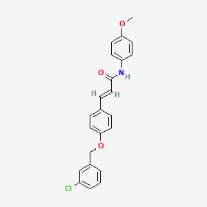 molecular formula C23H20ClNO3 B2805807 (E)-3-{4-[(3-chlorobenzyl)oxy]phenyl}-N-(4-methoxyphenyl)-2-propenamide CAS No. 477871-21-9