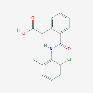molecular formula C16H14ClNO3 B2805816 2-(2-(N-(2-Chloro-6-methylphenyl)carbamoyl)phenyl)acetic acid CAS No. 1023437-39-9