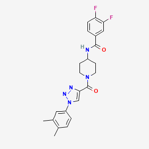 B2805821 N-(1-(1-(3,4-dimethylphenyl)-1H-1,2,3-triazole-4-carbonyl)piperidin-4-yl)-3,4-difluorobenzamide CAS No. 1251573-99-5