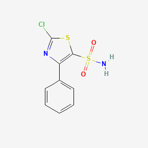 molecular formula C9H7ClN2O2S2 B2805822 2-Chloro-4-phenylthiazole-5-sulfonamide CAS No. 2172091-17-5