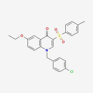 molecular formula C25H22ClNO4S B2805829 1-(4-chlorobenzyl)-6-ethoxy-3-tosylquinolin-4(1H)-one CAS No. 902298-90-2