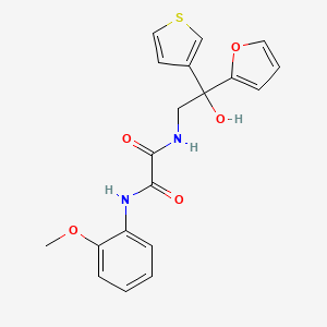 molecular formula C19H18N2O5S B2805851 N-[2-(furan-2-yl)-2-hydroxy-2-(thiophen-3-yl)ethyl]-N'-(2-methoxyphenyl)ethanediamide CAS No. 2034262-22-9