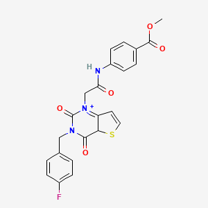 molecular formula C23H18FN3O5S B2805869 methyl 4-(2-{3-[(4-fluorophenyl)methyl]-2,4-dioxo-1H,2H,3H,4H-thieno[3,2-d]pyrimidin-1-yl}acetamido)benzoate CAS No. 1252854-68-4