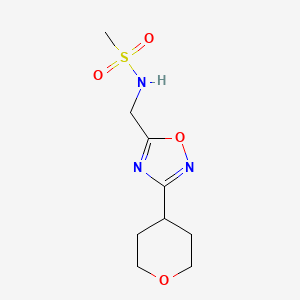 molecular formula C9H15N3O4S B2805877 N-{[3-(oxan-4-yl)-1,2,4-oxadiazol-5-yl]methyl}methanesulfonamide CAS No. 2034379-08-1