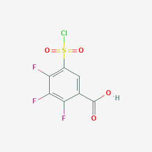 molecular formula C7H2ClF3O4S B2805907 5-(Chlorosulfonyl)-2,3,4-trifluorobenzoic acid CAS No. 1242338-92-6