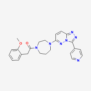 molecular formula C24H25N7O2 B2805908 2-(2-Methoxyphenyl)-1-{4-[3-(pyridin-4-yl)-[1,2,4]triazolo[4,3-b]pyridazin-6-yl]-1,4-diazepan-1-yl}ethan-1-one CAS No. 2380179-39-3