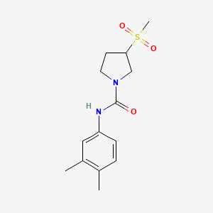 molecular formula C14H20N2O3S B2805911 N-(3,4-dimethylphenyl)-3-(methylsulfonyl)pyrrolidine-1-carboxamide CAS No. 1797860-40-2