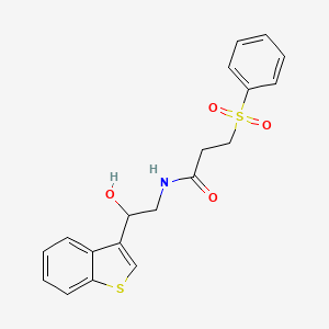 molecular formula C19H19NO4S2 B2805945 3-(benzenesulfonyl)-N-[2-(1-benzothiophen-3-yl)-2-hydroxyethyl]propanamide CAS No. 2097884-47-2