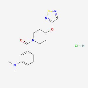 molecular formula C16H21ClN4O2S B2805948 N,N-dimethyl-3-[4-(1,2,5-thiadiazol-3-yloxy)piperidine-1-carbonyl]aniline hydrochloride CAS No. 2310098-03-2