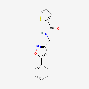 molecular formula C15H12N2O2S B2805961 N-((5-phenylisoxazol-3-yl)methyl)thiophene-2-carboxamide CAS No. 946340-29-0