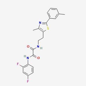 molecular formula C21H19F2N3O2S B2805962 N'-(2,4-difluorophenyl)-N-{2-[4-methyl-2-(3-methylphenyl)-1,3-thiazol-5-yl]ethyl}ethanediamide CAS No. 894017-79-9