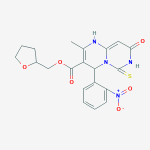 molecular formula C20H20N4O6S B280598 tetrahydro-2-furanylmethyl 4-{2-nitrophenyl}-2-methyl-8-oxo-6-thioxo-1,6,7,8-tetrahydro-4H-pyrimido[1,6-a]pyrimidine-3-carboxylate 