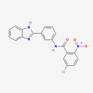 molecular formula C20H13ClN4O3 B2805989 N-[3-(1H-1,3-benzodiazol-2-yl)phenyl]-5-chloro-2-nitrobenzamide CAS No. 477493-41-7