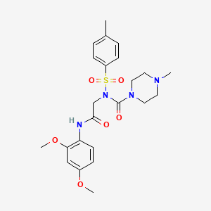 N-(2-((2,4-dimethoxyphenyl)amino)-2-oxoethyl)-4-methyl-N-tosylpiperazine-1-carboxamide