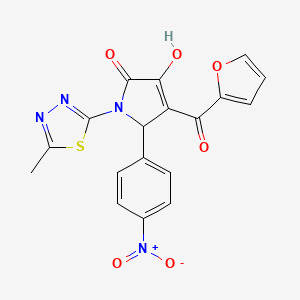 4-(furan-2-carbonyl)-3-hydroxy-1-(5-methyl-1,3,4-thiadiazol-2-yl)-5-(4-nitrophenyl)-1H-pyrrol-2(5H)-one
